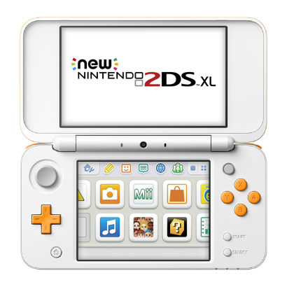 Консоль Nintendo 2DS XL New Модифікована 32GB White Orange + 10 Вбудованих Ігор Б/У - Retromagaz