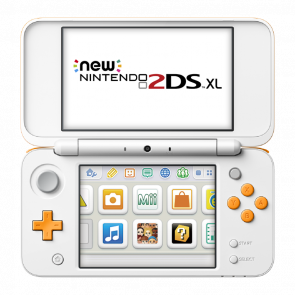 Консоль Nintendo 2DS XL New Модифікована 32GB White Orange + 10 Вбудованих Ігор Б/У - Retromagaz