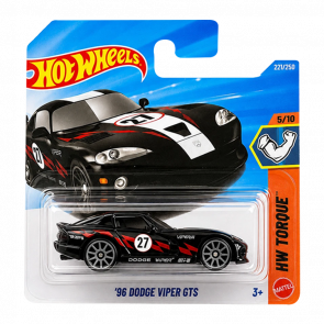 Машинка Базовая Hot Wheels '96 Dodge Viper GTS HW Torque 1:64 JJK50 Black - Retromagaz