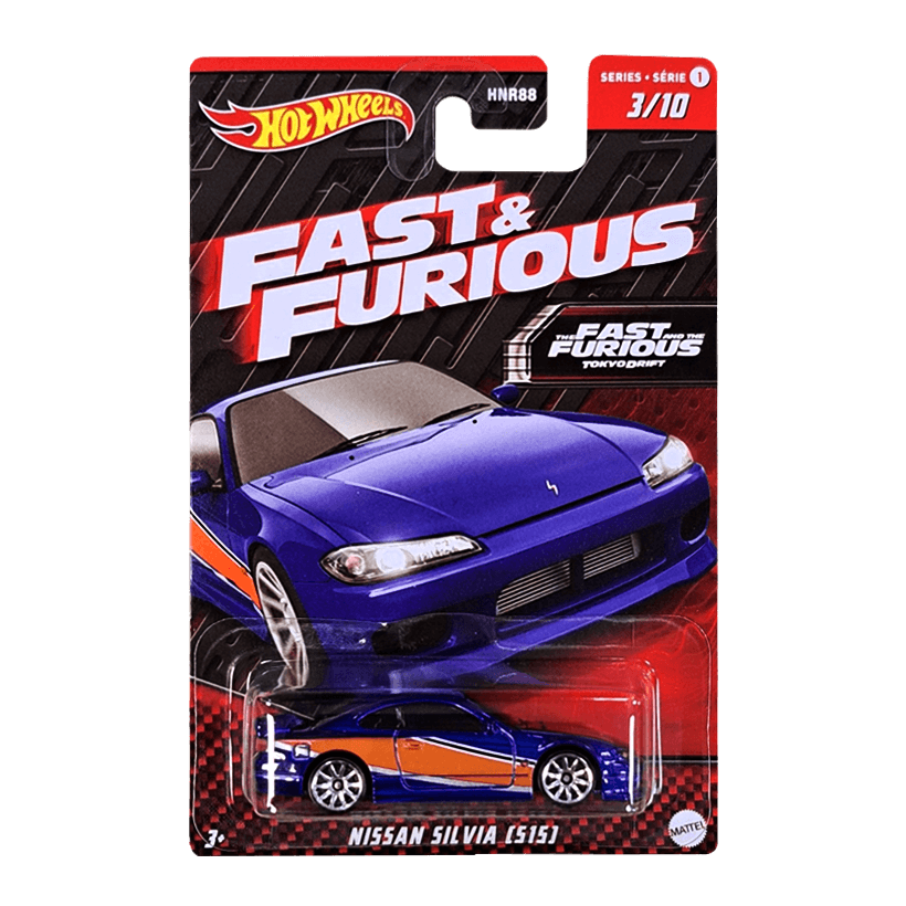 Тематична Машинка Hot Wheels Nissan Silvia (S15) Fast & Furious 1:64 HNR93 Blue - Retromagaz
