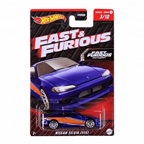 Тематическая Машинка Hot Wheels Nissan Silvia (S15) Fast & Furious 1:64 HNR93 Blue 1шт Новый - Retromagaz