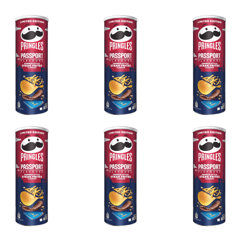 Набор Чипсы 6шт Pringles Passport Flavours French Style Steak Frites 165g - Retromagaz