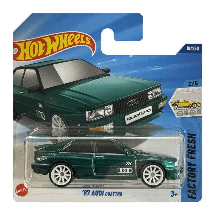 Машинка Базовая Hot Wheels '87 Audi quattro Super Treasure Hunt STH Factory Fresh 1:64 JBC35 Green - Retromagaz