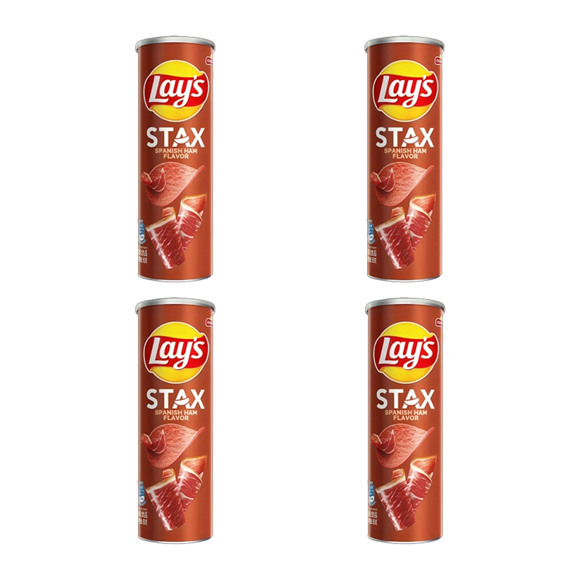 Набор Чипсы 4шт Lay's Stax Азиатские со Вкусом Испанского Хамона 90g - Retromagaz