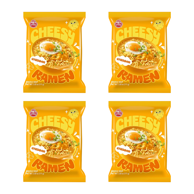 Набор Лапша 4шт Ottogi Cheesy Рамьон с Сыром Чеддер 110g - Retromagaz