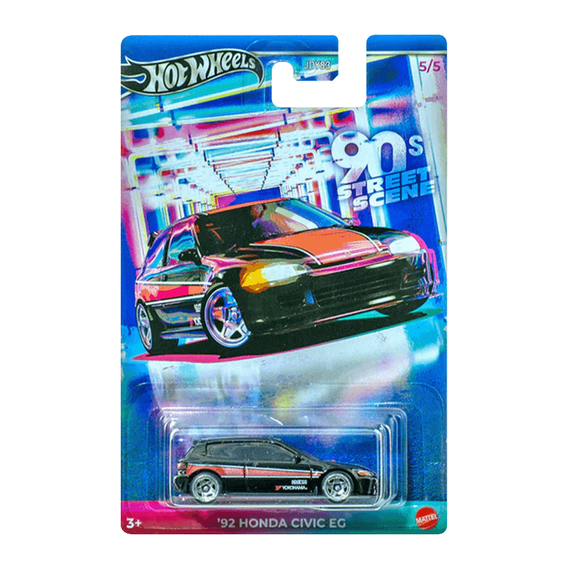 Тематична Машинка Hot Wheels '92 Honda Civic EG '90s Street Scene 1:64 JCB56 GDG44 Black - Retromagaz