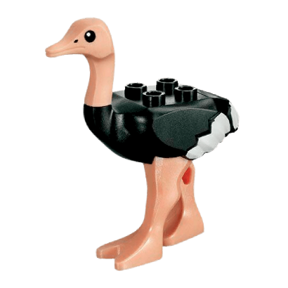 Фігурка Lego Animals Земля Ostrich with White Tail and Wingtips and Light Nougat Legs and Head 24689pb01c01 1 4578112 Black Б/У Нормальний - Retromagaz