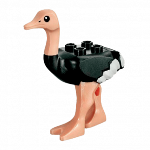 Фигурка Lego Animals Земля Ostrich with White Tail and Wingtips and Light Nougat Legs and Head 24689pb01c01 1 4578112 Black Б/У Нормальный