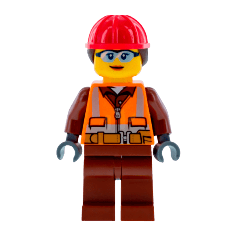 Фігурка Lego Construction 973pb1905 Worker Female Helmet with Ponytail City cty0934 Б/У - Retromagaz