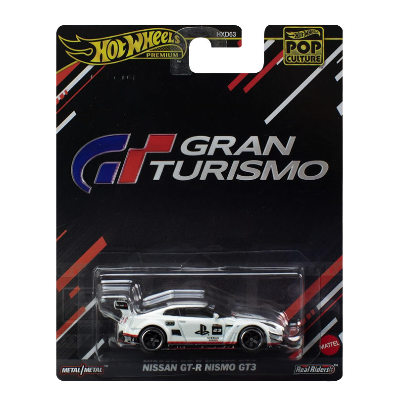 Машинка Premium Hot Wheels Nissan GT-R NISMO GT3 Gran Turismo Pop Culture 1:64 HVJ34 White - Retromagaz