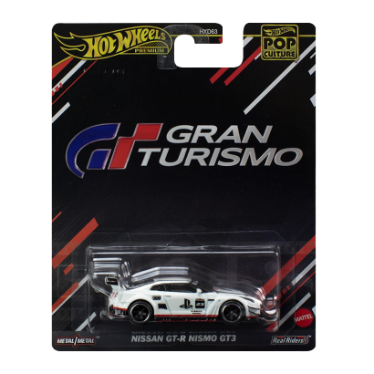 Машинка Premium Hot Wheels Nissan GT-R NISMO GT3 Gran Turismo Pop Culture 1:64 HVJ34 White - Retromagaz