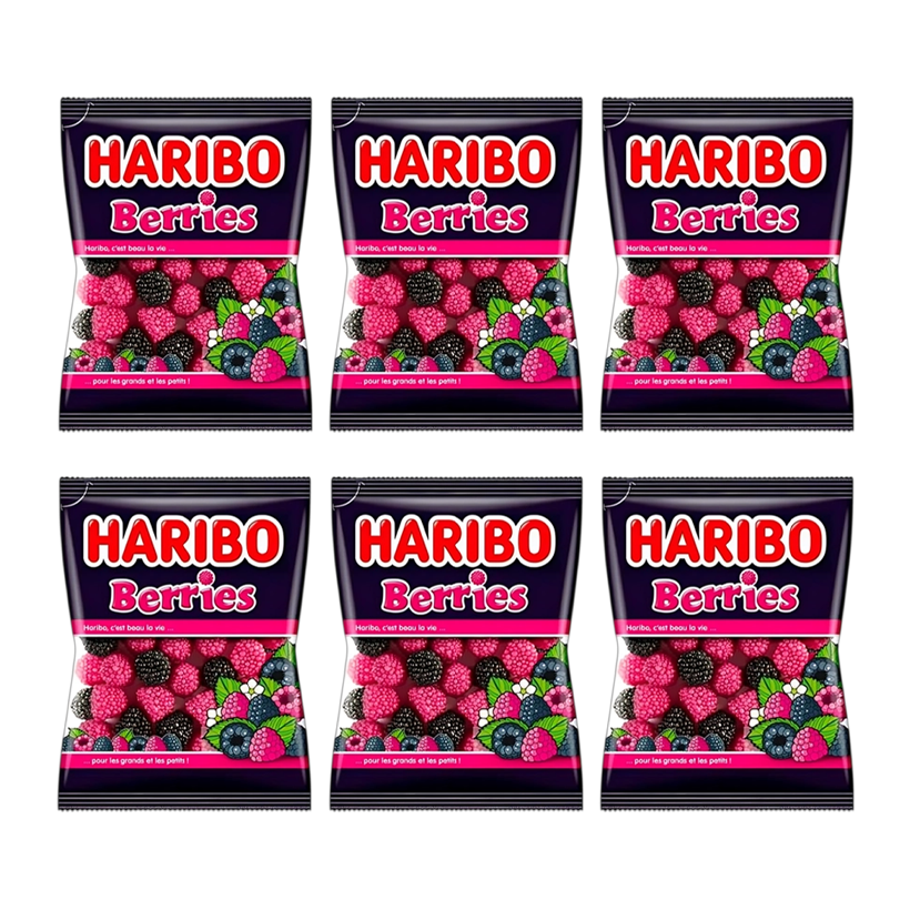 Набор Конфеты Жевательные 6шт Haribo Berries Ягодные 175g - Retromagaz