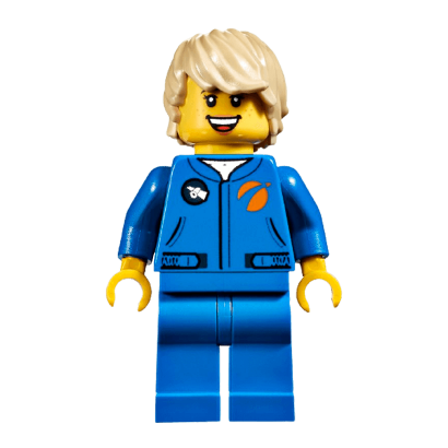 Фигурка Lego 973pb3558 Astronaut Female Blue Jumpsuit City Space Port cty1067 Б/У - Retromagaz