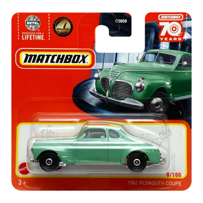 Машинка Большой Город Matchbox 1941 Plymouth Coupe Showroom 1:64 HLC49 Green - Retromagaz