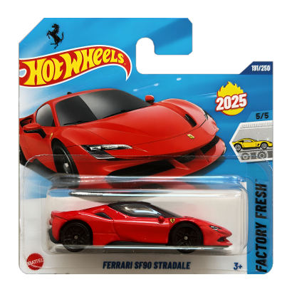 Машинка Базовая Hot Wheels Ferrari SF90 Stradale Factory Fresh 1:64 HYW34 Red - Retromagaz