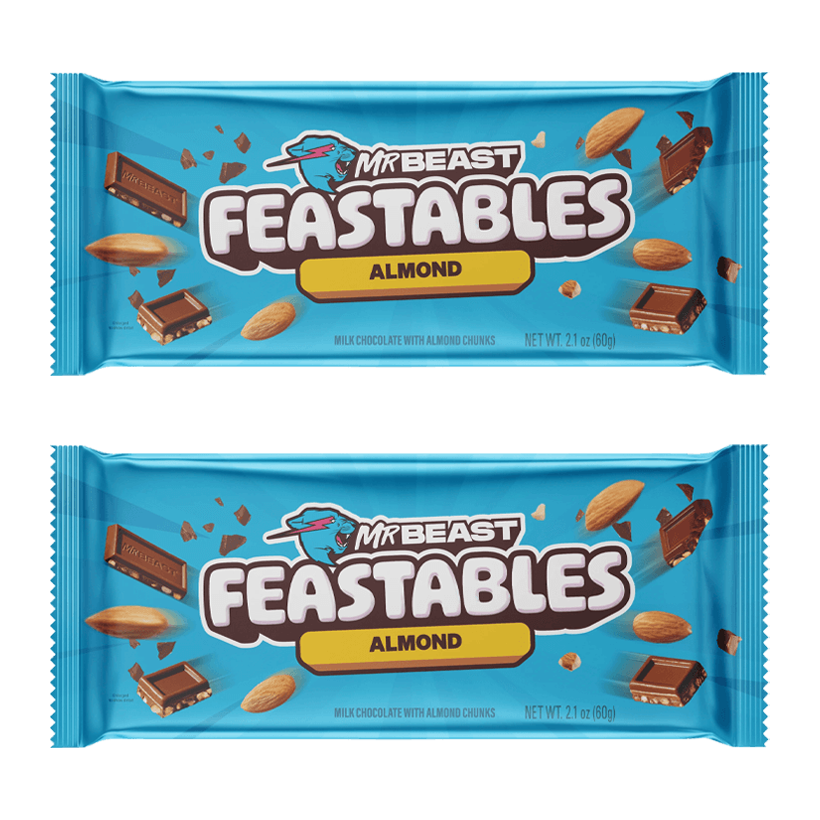 Набір Батончик 2шт MrBeast Feastables Almond King Size 60g - Retromagaz