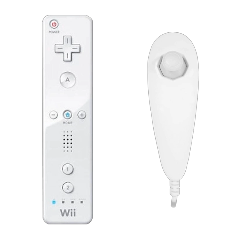 Набор Контроллер Беспроводной Nintendo Wii RVL-003 Remote White Б/У  + Проводной Nunchuk - Retromagaz