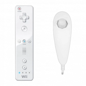 Набір Контролер Бездротовий Nintendo Wii RVL-003 Remote White Б/У  + Дротовий Nunchuk - Retromagaz