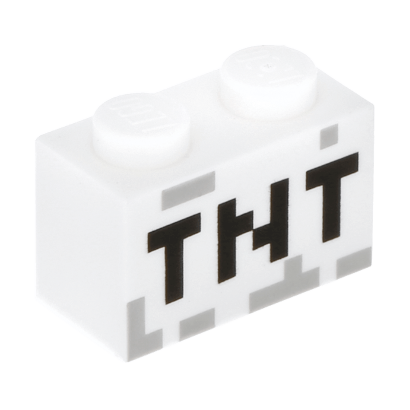 Кубик Lego 'TNT' Pixelated Pattern Звичайна Декоративна 1 x 2 3004pb122 6097028 White 10шт Б/У - Retromagaz