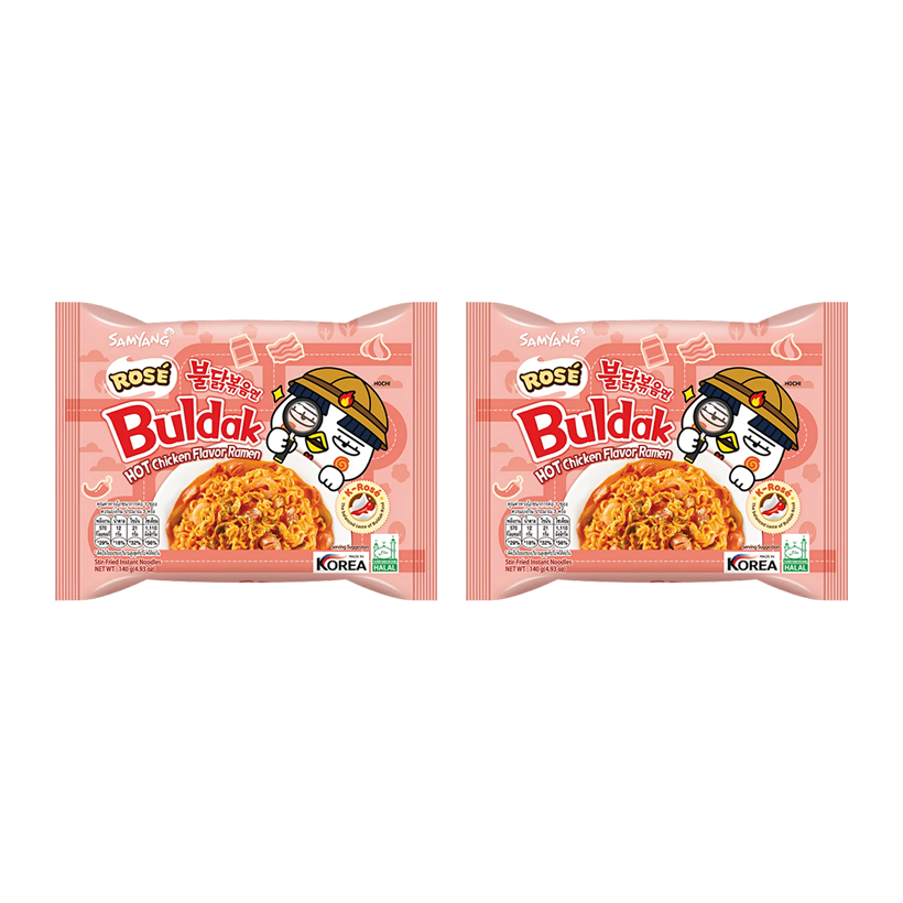 Набір Локшина 2шт Samyang Buldak Rose Вершкова Середньогостра 145g - Retromagaz
