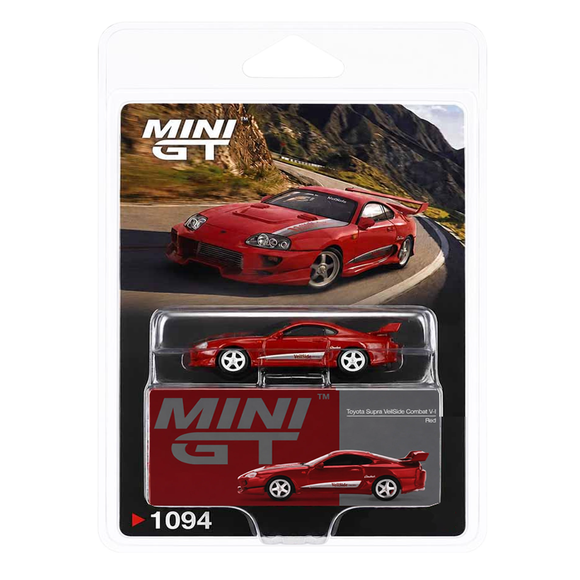 Машинка Premium MINI GT Toyota Supra VeilSide Combat V-I Red Blister packaging 1:64 MGT01094-BL Red - Retromagaz