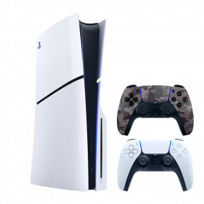 Набір Консоль Sony PlayStation 5 Slim Blu-ray 1TB White Новий  + Геймпад Бездротовий DualSense Grey Camouflage