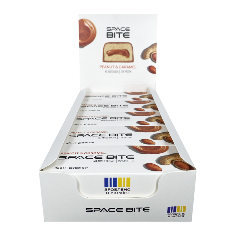 Набор Протеїновий Батончик 10шт Space Bite Арахис-Карамель 45g - Retromagaz