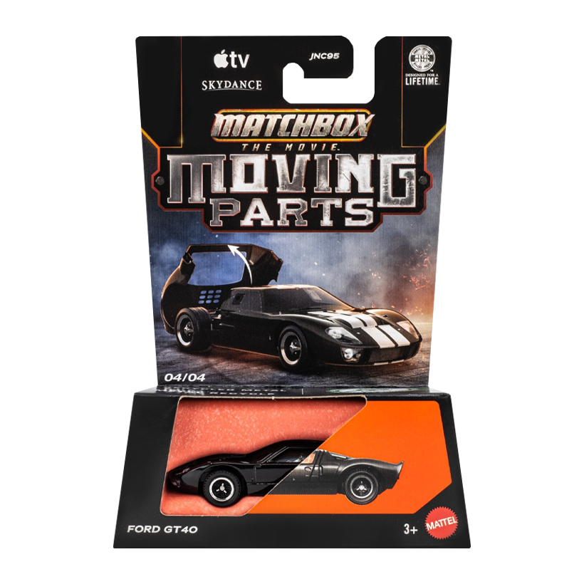 Тематична Машинка Matchbox Ford GT40 Moving Parts 1:64 JKH53 Black - Retromagaz