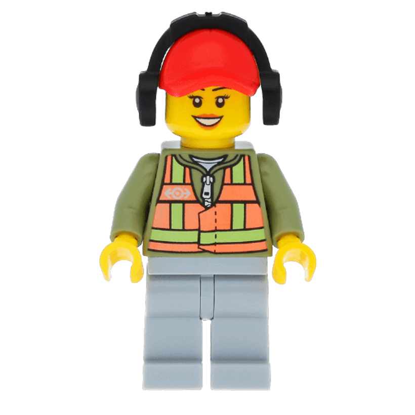 Фигурка Lego Train Light Orange Safety Vest City trn236 Б/У - Retromagaz