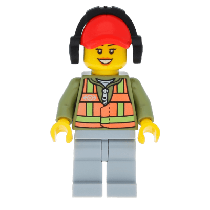 Фигурка Lego Train Light Orange Safety Vest City trn236 Б/У - Retromagaz