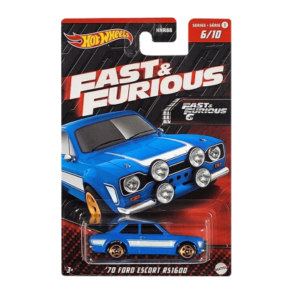 Тематична Машинка Hot Wheels '70 Ford Escort RS1600 Fast & Furious 1:64 HNR96 Blue - Retromagaz