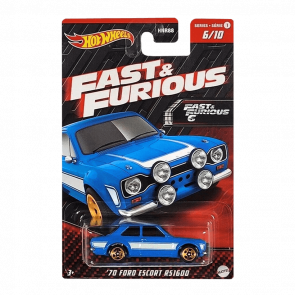 Тематична Машинка Hot Wheels '70 Ford Escort RS1600 Fast & Furious 1:64 HNR96 Blue