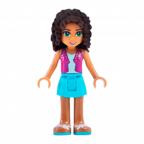 Фігурка Lego Girl Andrea Medium Azure Skirt Friends frnd198 Б/У - Retromagaz