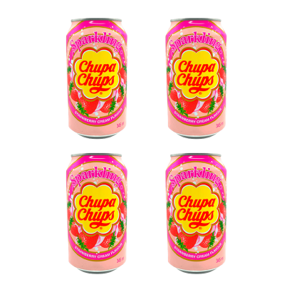 Набор Напиток Chupa Chups Strawberry & Cream Flavour 345ml 4шт - Retromagaz