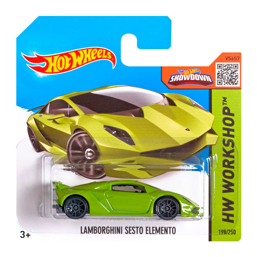 Машинка Базовая Hot Wheels Lamborghini Sesto Elemento Workshop 1:64 CFH88 Green - Retromagaz