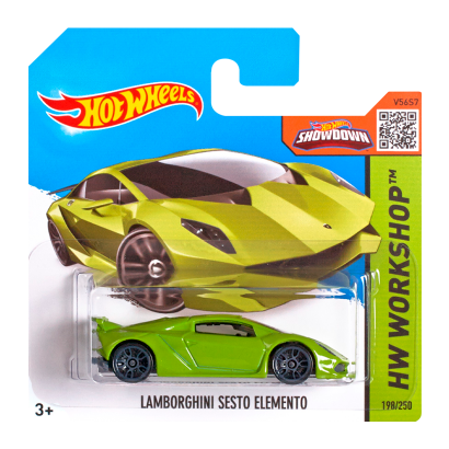 Машинка Базова Hot Wheels Lamborghini Sesto Elemento Workshop 1:64 CFH88 Green - Retromagaz