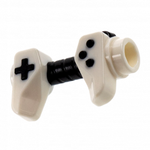 Інше Lego Game Controller Holes on Sides for Bar with Black Buttons and Center Handle 65080pb02 6285528 White 2шт Б/У
