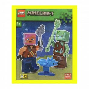 Конструктор Lego Фигурка Adventurer with Drowned and Axolotl Minecraft 662303 min088 min133 Новый