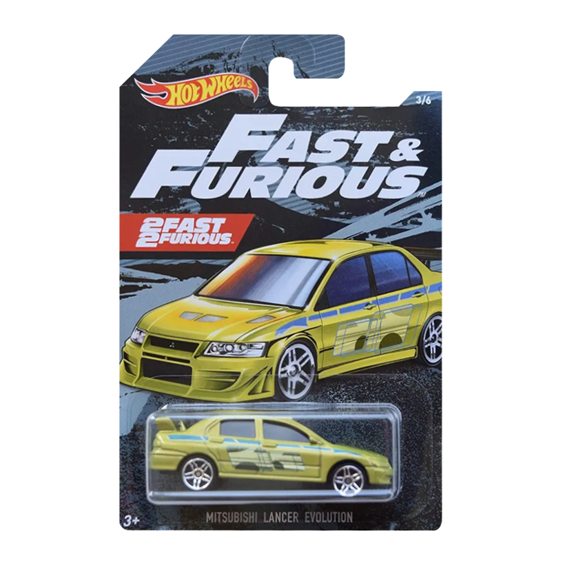 Тематическая Машинка Hot Wheels Mitsubishi Mitsubishi Lancer Evolution 7 VII Fast & Furious 1:64 FYY56 Green - Retromagaz