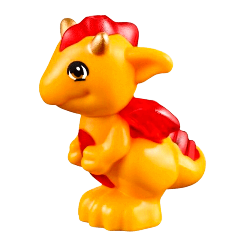 Фігурка Lego Повітря Dragon Elves Baby with Molded Trans-Red Stomac Animals 26090pb03 6145436 Bright Light Orange Б/У - Retromagaz