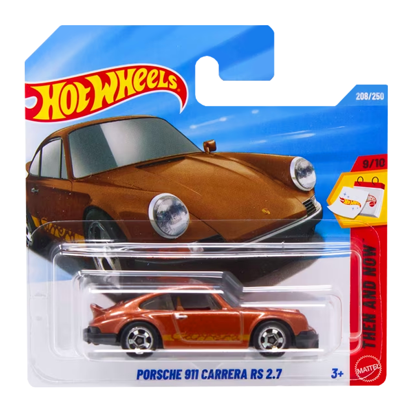 Машинка Базовая Hot Wheels Porsche 911 Carrera RS 2.7 Then and Now 1:64 jjk43 Brown - Retromagaz