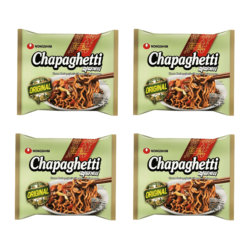 Набір Локшина 4шт Nongshim Chapagetti Рамьон з Овочами та Соєвим Соусом Негостра 140g - Retromagaz