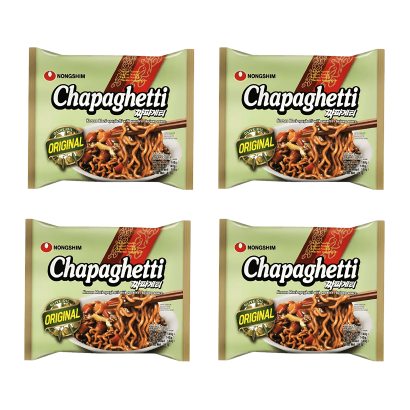 Набір Локшина 4шт Nongshim Ramen Chapagetti Овочі та Соєвий Соус Негостра 140g - Retromagaz