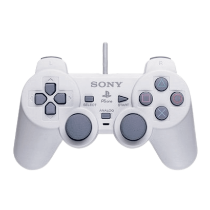 Геймпад Дротовий Sony PlayStation 1 DualShock SCPH-110 White 2m Б/У Нормальний - Retromagaz