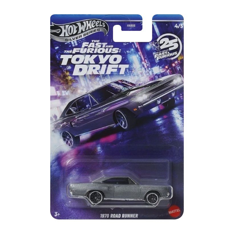 Тематическая Машинка Hot Wheels 1970 Road Runner Fast & Furious 1:64 JKX08 Grey - Retromagaz