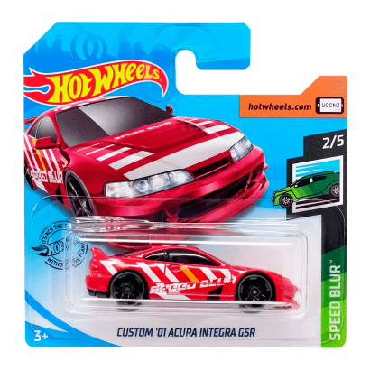 Машинка Базова Hot Wheels Custom '01 Acura Integra GSR Speed Blur 1:64 GHF43 Red - Retromagaz