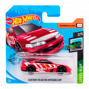 Машинка Базовая Hot Wheels Custom '01 Acura Integra GSR Speed Blur 1:64 GHF43 Red - Retromagaz
