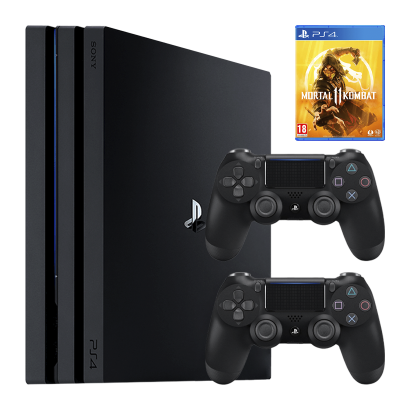 Набір Консоль Sony PlayStation 4 Pro CUH-70-71xx 1TB Black Б/У  + Гра Mortal Kombat 11 Російські Субтитри + Геймпад Бездротовий DualShock 4 Version 2 - Retromagaz