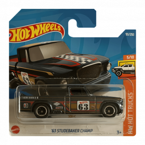 Машинка Базова Hot Wheels '63 Studebaker Champ Super Treasure Hunt STH Hot Trucks 1:64 HCY14 Black