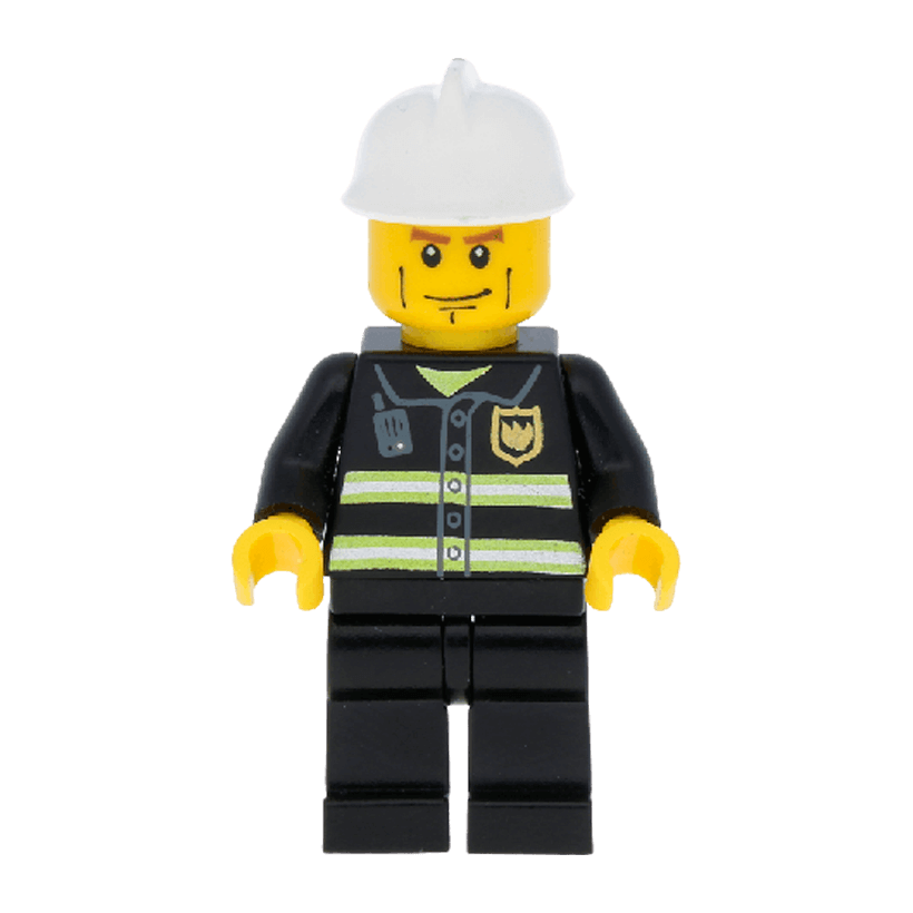 Фігурка Lego Fire 973pb0300 Reflective Stripes White Helmet Cheek Lines City cty0043 Б/У - Retromagaz